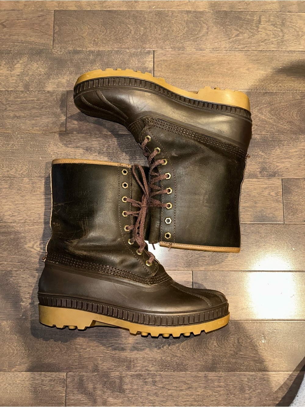 Sorel Men's Dark Brown Lace-Up Waterproof Boots with Tan Sole